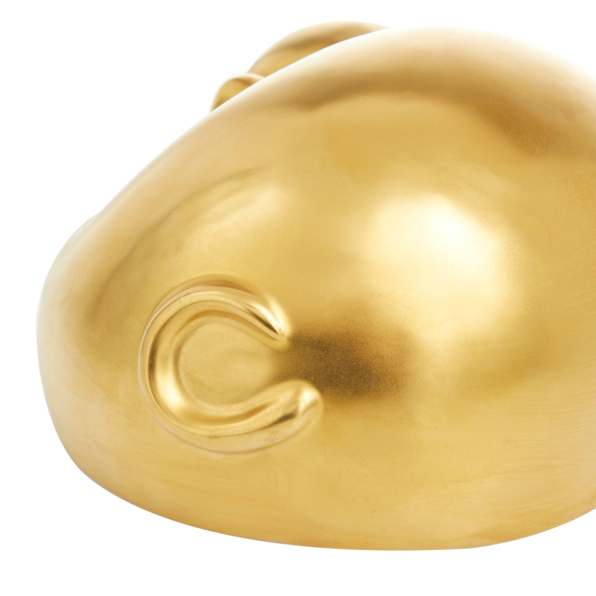 CosmoLiving by Cosmopolitan Gold Porcelain Glam Sculpture, 5" x 13" x 9"
